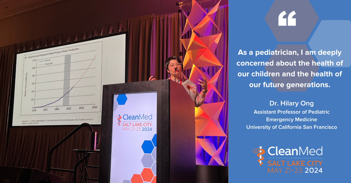 Dr. Hilary Ong speaks at CleanMed 2024 in Salt Lake City.