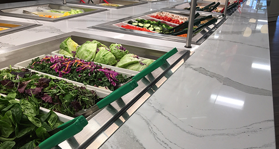 Penn Hospital salad bar with colored tongs_newsletters